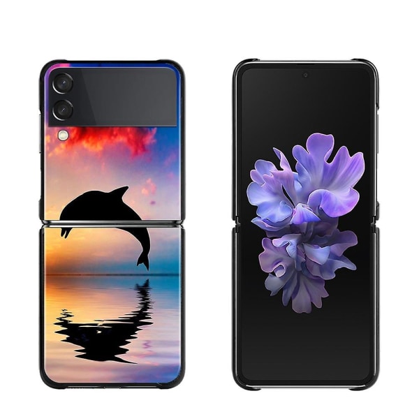Phone case Styvt stötsäkert case för Samsung Galaxy, söta, marina djur, delfiner For Z Flip3 5G