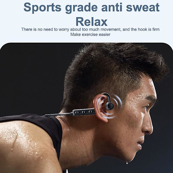 Trådlösa Bluetooth hörlurar Sport Bone Conduction Stereo Vattentät Med Mic Black 1 pc