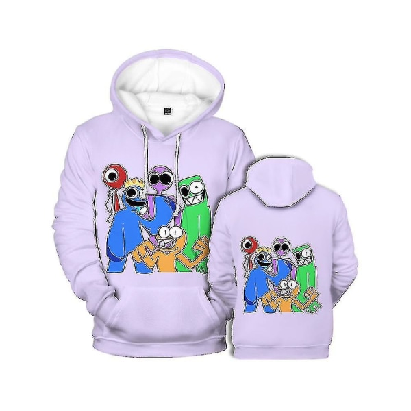 Barn Aldult Roblox Rainbow Friends Huvtröja 3d- print Luvtröjor Pullover Toppar B 110