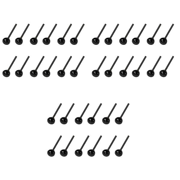 600 par gör-det-själv-djurögon svart ögon glasöga för gör-det-själv plyschleksak Scrapbooking-hantverksprojekt-4mm Black Size 2