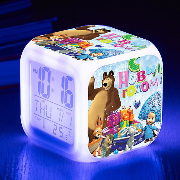 Masha And The Bear Alarm Clock Led Night Light Style C