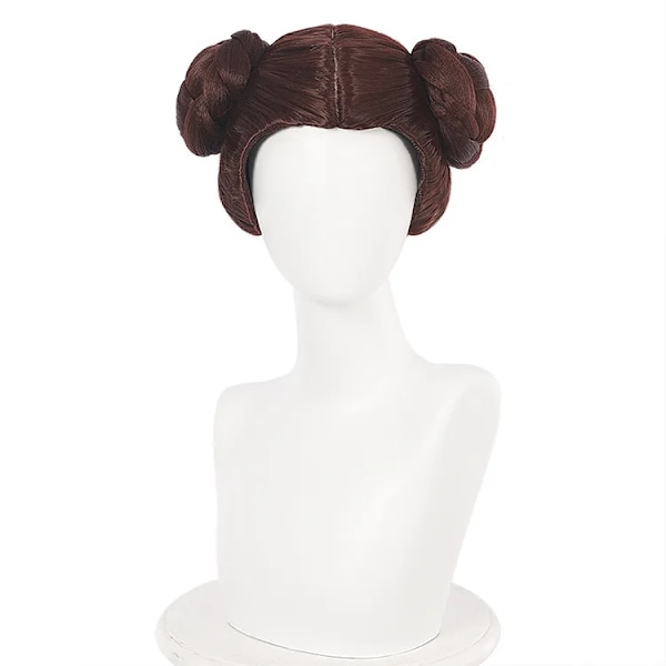 Leia Cosplay-kostym Fantasy Princess-klänning för kvinnor och flickor Maskeraddräkt Halloween-karnevaldräkt XXXL Wig