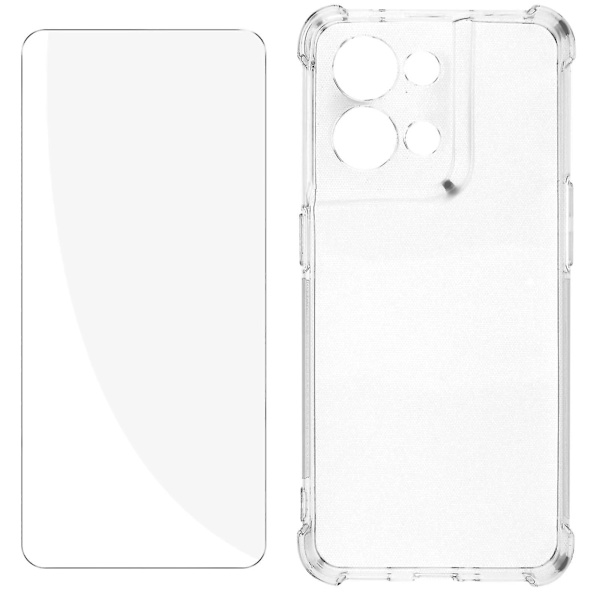 Oppo Reno 8 5g skyddspaket förstärkt case + genomskinligt härdat glas null none