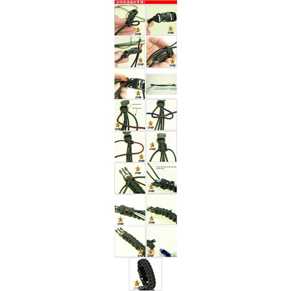5 Pack nödöverlevnadsarmband paracord-armband