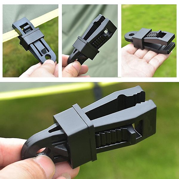 20 st Clips Heavy Duty Hög kvalitet Slitstark Premium Lock Grip Canopy Clamp För Markiser Camping Tarps Husvagn Clamps Krok null none