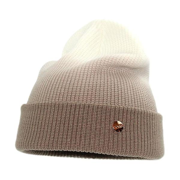 Gradient stickad keps stickad varm mössa mode pullover keps brown color