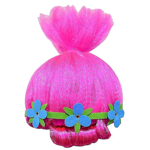 Trolls 2 Barndräkt För tjejer Prinsessklänning Barn Cosplay Trolls Poppy Festklänningar Vestido Fantasia Infantil Tjejkläder dress wig 120
