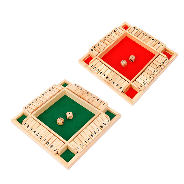 4 Player Shut Box Board Toy Digitalt flipbrädspel Familjespelbordsleksaker red