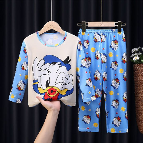 Pyjamas för män och flickor långärmad tecknad hemkläder F4 Donald Duck 14 yards