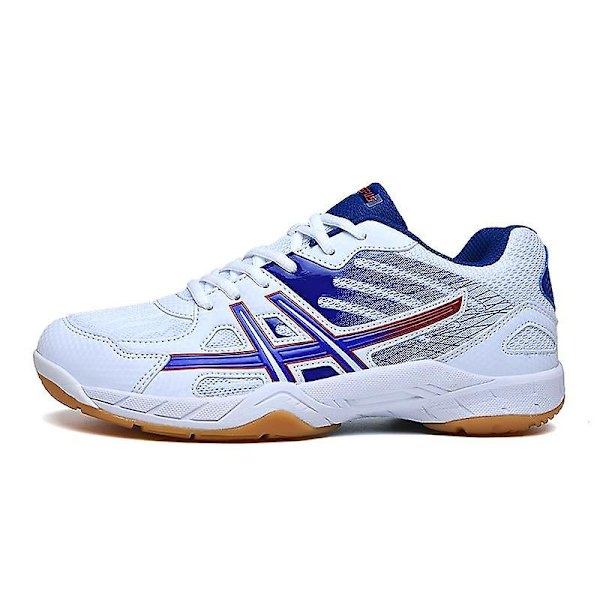 Dam/män Halkfri sport Mjuk lätt badminton, volleyboll, tennisskor L08 White Blue 39