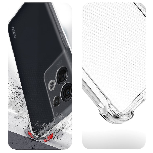 Oppo Reno 8 5g skyddspaket förstärkt case + genomskinligt härdat glas null none