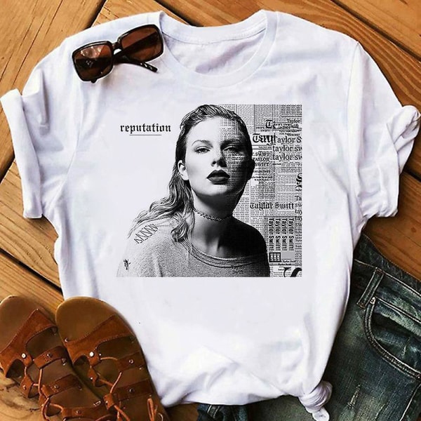 Taylor Swift album tryck kort nivå T-shirt dam topp 3XL