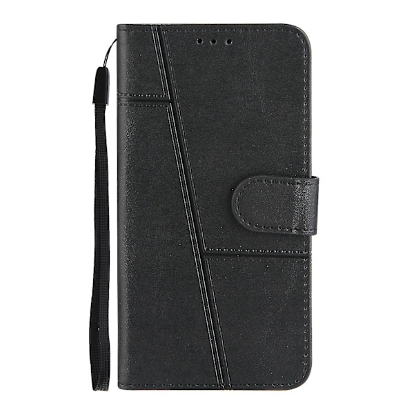 Kompatibel Iphone 12 Mini Case Läder Folio Cover Magnetic Premium Etui Coque - Svart null none