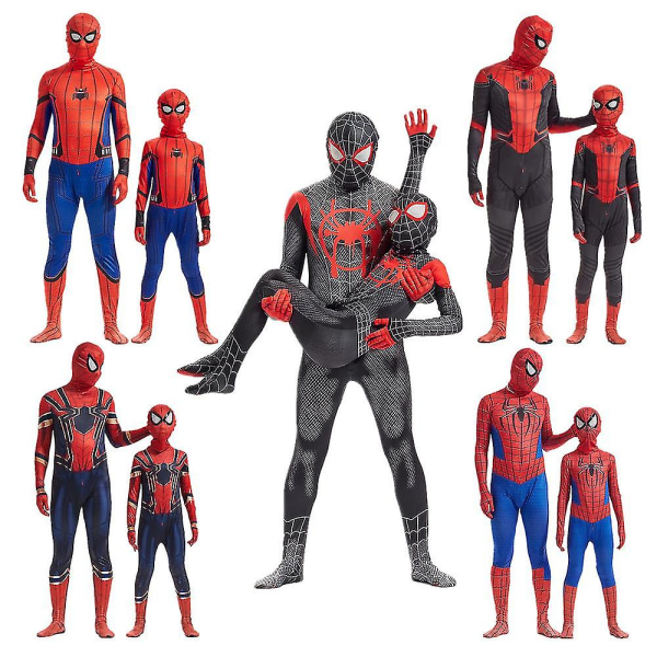Barn Aldult Spider Man Cosplay Kostym Party Jumpsuit Spider-man Fancy Dress 170 Style 6
