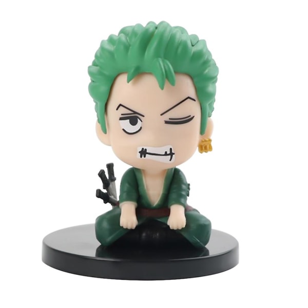 7cm Q-version Anime One Piece Figurleksaker Luffy Roronoa Zoro Actionfigur Kawaii Docka Bildekoration Pvc-modell Barn Presenter C Roronoa Zoro 02