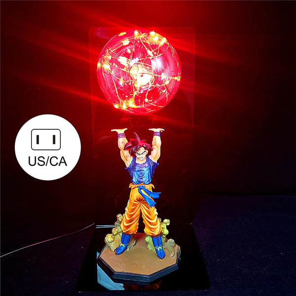 Dragon Ball Lampa Goku Strength Bombs Luminaria Bordslampa Dekorativa Lampor Barn Led Nattljus För Sovrum Ny Red US Plug