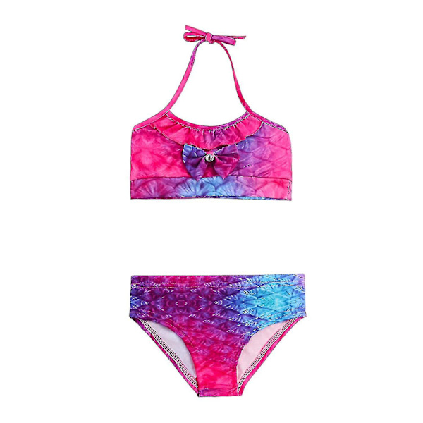 Barn Flickor Mermaid Tail Bikini Set Badkläder Baddräkt Simning Kostnad Inklusive Garland Pannband Färg 11 4-5 år