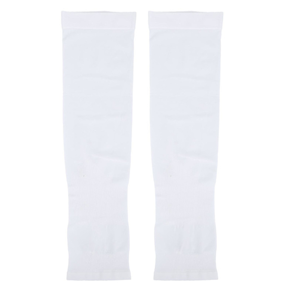 2 set sommarsolskyddsöverdrag Ice Silk-ärmar för utomhussporter med fingeröppning för unisex White*Black