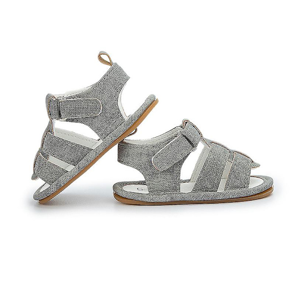 Sommarsandal med rem runt ankeln för barn, casual sandaler för småbarn, öppna tofflor Gray EU 15-16