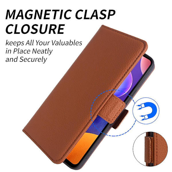 För Samsung Galaxy S10 Plus anti-scratch Litchi Texture Äkta kohud Läder+tpu Telefon Case Light Brown