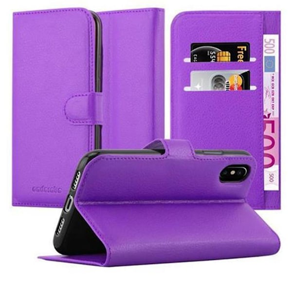 Apple iPhone X / XS Hülle Cover Case Etui - mit Kartenfach och Stand Funktion MANGANESE VIOLET iPhone X / XS