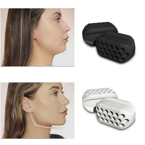 2st Jawline Träningsboll Muskelträning Fitness Hals Ansiktstoning Käktränare White And Black