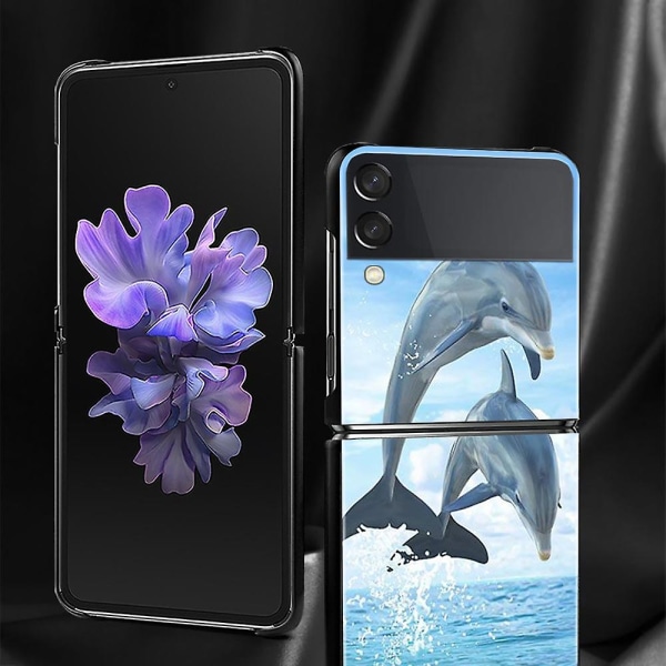 Phone case Styvt stötsäkert case för Samsung Galaxy, söta, marina djur, delfiner For Samsung Z Flip