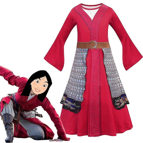Mulan Film Cosplay Barn Flickor Flare Sleeve Fancy Dress Carnival Costume Tmall 6-7 Years