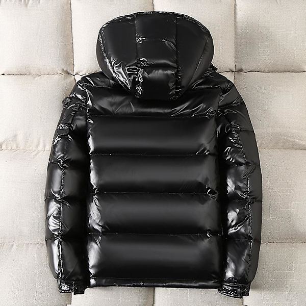 Herr Shiny Dunjacka Herr Vinterjacka Ståkrage Dunjacka Med Huva Black XL