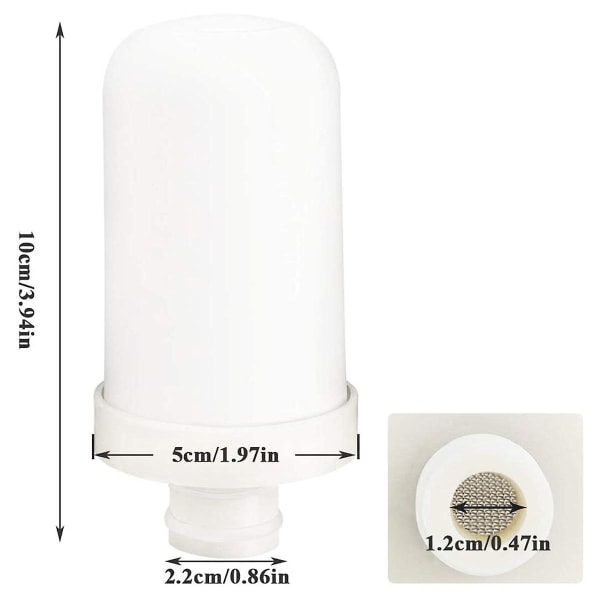 Kranvattenfilterpatroner, 2-pack 8-lagers universal keramiskt filter White none