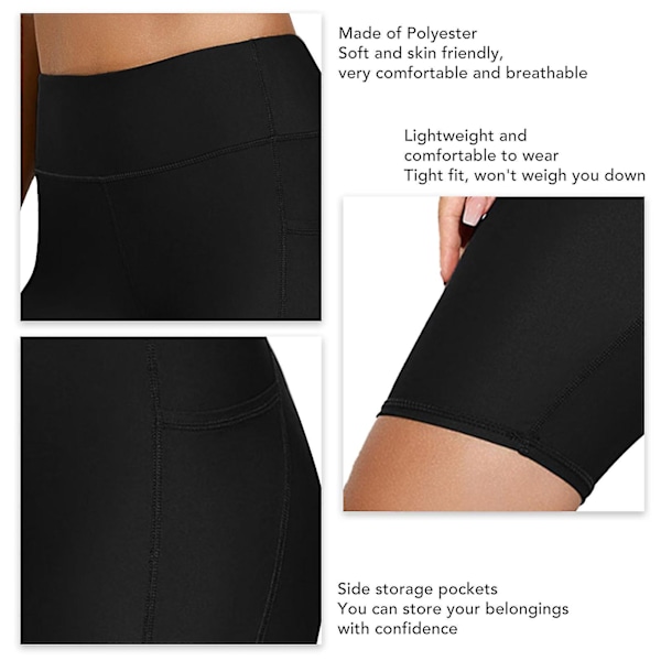 Dykshorts för kvinnor, minskar skav, lätta, mjuka, hudvänliga våtdräktshorts för surfing Black XL