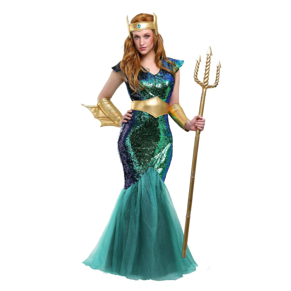 Carnival 2024neptune Sea Mermaid Kostym Män Sexig Poseidon Fancy Dress Halloween Purim Carnival Mardi Gras Outfit Sea Siren Costume XL