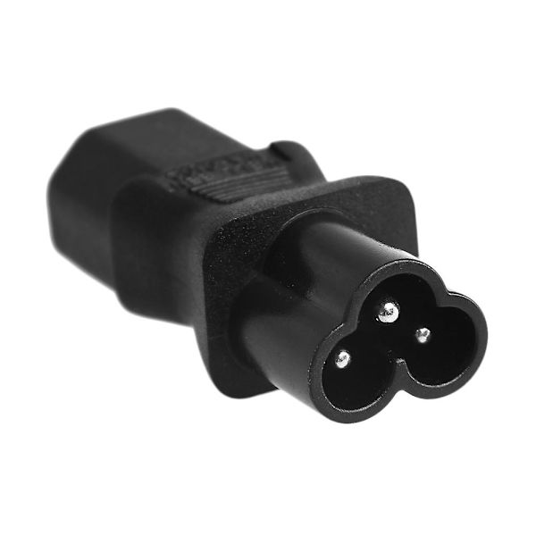 Iec 320 3-stifts C13 hona till C6 hanklöverbladsplugg power konverterare Black none