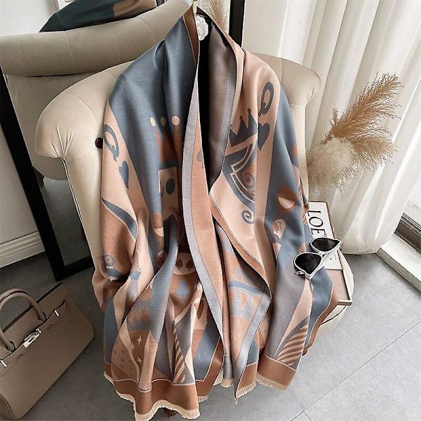 Vinter Cashmere Scarf Dam Tjocka Varma Sjalar Wraps Tofs Dam Design Print Stor Pashmina Filt Foulard Ecgaroe 2022 Nytt WYT6 3