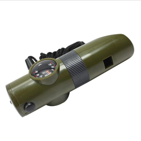 7 i 1 visselpipa multifunktion kompass ficklampa termometer