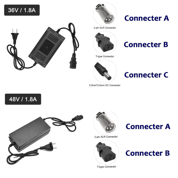 Laddare för Elsparkcykel och Elcykelbatteri C 36V