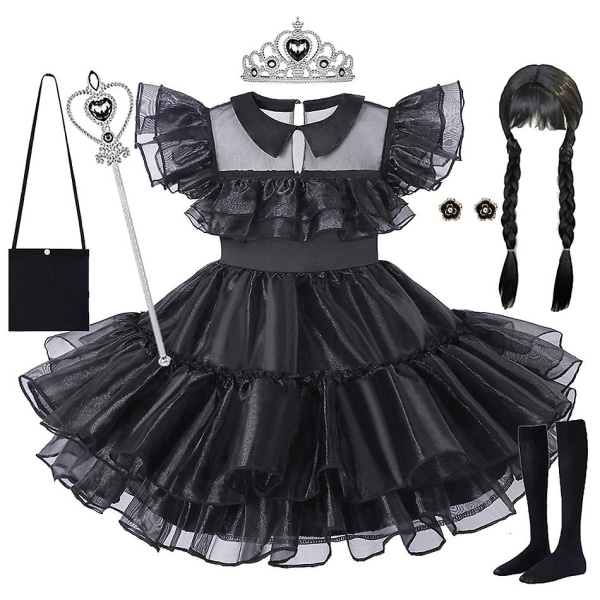 2023 Flickor Onsdags Cosplay Klänning Barn Prinsessan Klä Upp Vampirina Halloween Dräkt Barn Karneval Fest Förklädnad 2T Vampirina 15