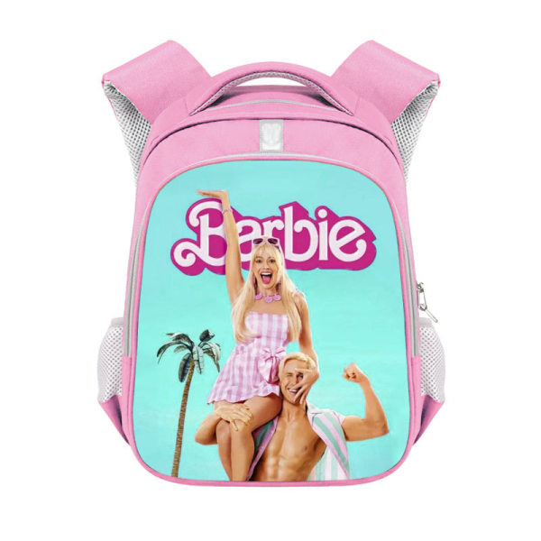 2023 Ny Rosa Barbie Flickor Skolväska Barbie Polyester Reflekterande Rem Ryggsäck Stor Kapacitet Student Ryggsäck Style-04