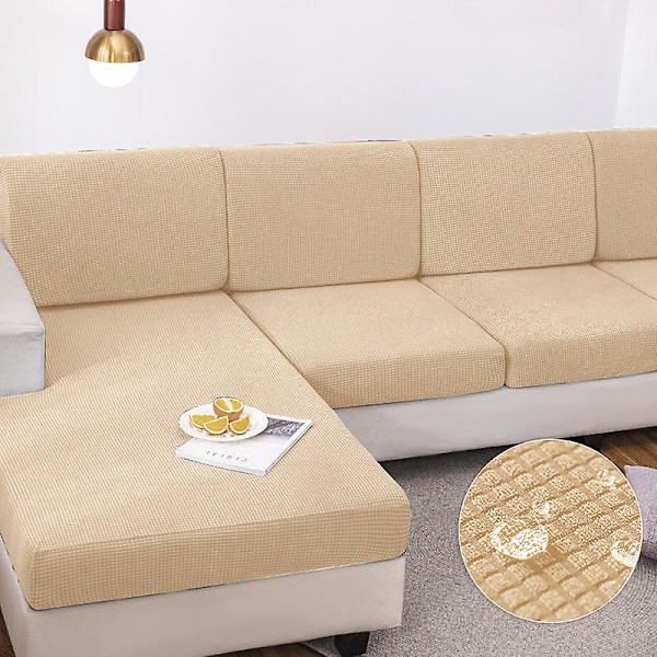 Vattentät cover för vardagsrum Stretch jacquard sofföverdrag Billig sofföverdrag Delikat sofföverdrag för hem Hotell C 3RD(135-165cm) Beige