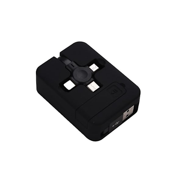 3 i 1 laddningskabelrulle - multi , utdragbar laddningskabel Black