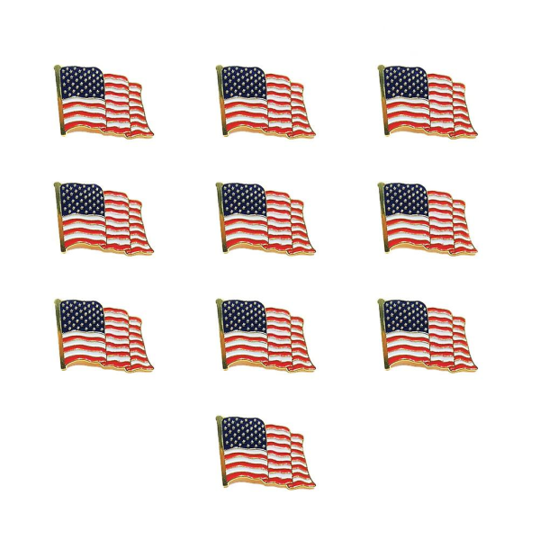 10 st Broscher Creative American Flag Lackerad Bröstnål För Kostym Tillbehör Plagg Dekoration Present As shown none