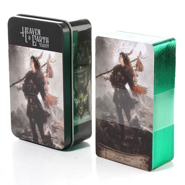 2022 Ny stil octurt Tarot i en ten metall Å da Guldpl ä terad Kant Hot Sell Tarot kort f ö r Division Tarot Deck Vacker Package DARK GRAY