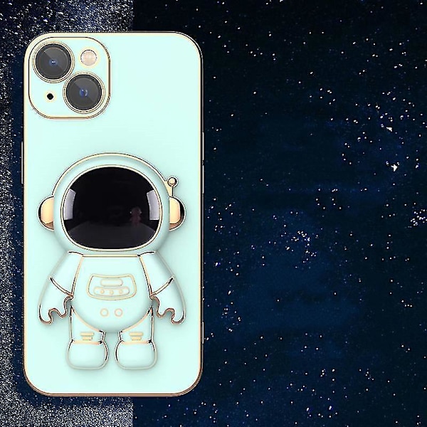 Astronaut Hidden Stand Case Kompatibel Samsung Galaxy S22/s22+/s22ultra Nytt elektropläterat Case Green S22 Plus