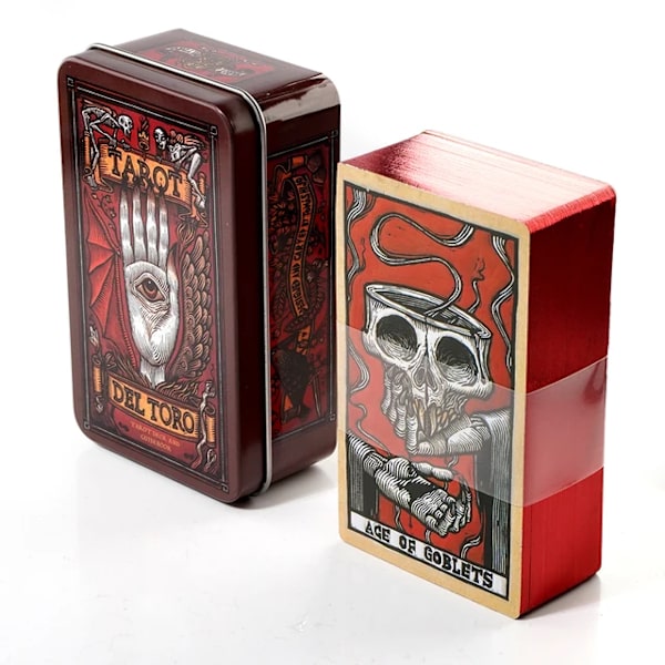 2022 Ny stil octurt Tarot i en ten metall Å da Guldpl ä terad Kant Hot Sell Tarot kort f ö r Division Tarot Deck Vacker Package DEEP BLUE
