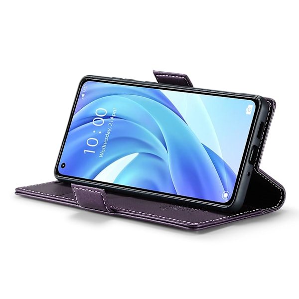 Caseme 023 Series Case För Xiaomi Mi 11 Lite 4g / 5g / 11 Lite 5g Ne , Pu Läder Litchi Texture Stand Rfid Blocking Phone Cover Purple