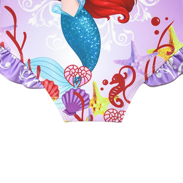 4-8 år Girl Mermaid Princess Baddräkt One Piece Badkläder Purple 7-8 Years