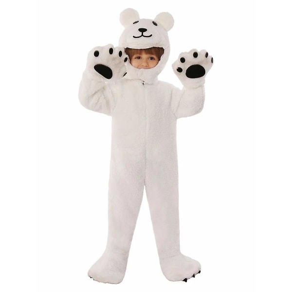 Arctic Isbjörn Kostym för barn Djurbjörn Jumpsuit Halloween kostym Toddler White Bear Cosplay Bästa valet White S (105-115cm)