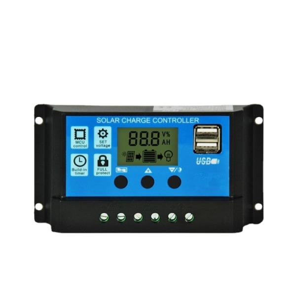 Solar PV Charge Controller 30A/20A/10A 12V 24V med LCD-skärm 30A 20A