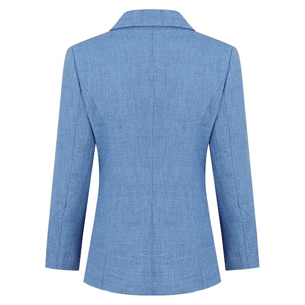 Yynuda dam 2-delad kontorskläder metallspänne Slim Fit affärsdräkt (kavaj + byxor) Blue M