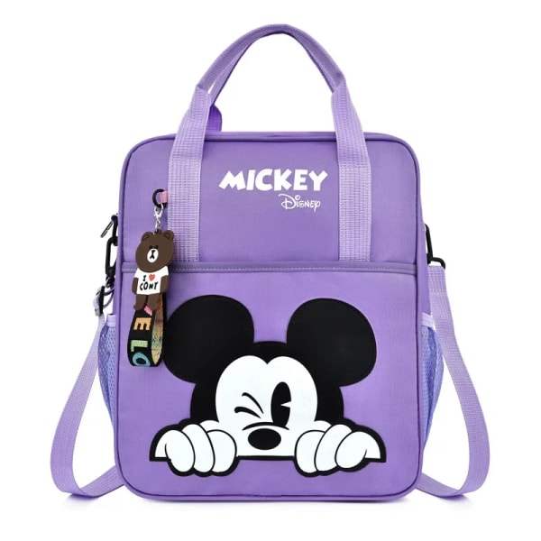 MINISO Disney Student Handledning Väska Multifunktionell Tecknad Mickey Skola Ryggsäck Tote Handväska Dokument Bokväska Square Skolväska B